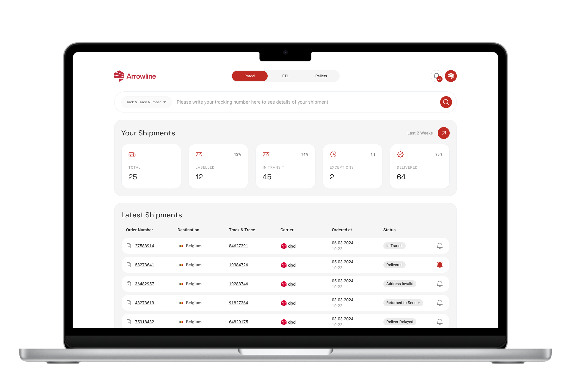 Het Portaal - overzicht van zendingen, KPI's en track & trace in één dashboard.